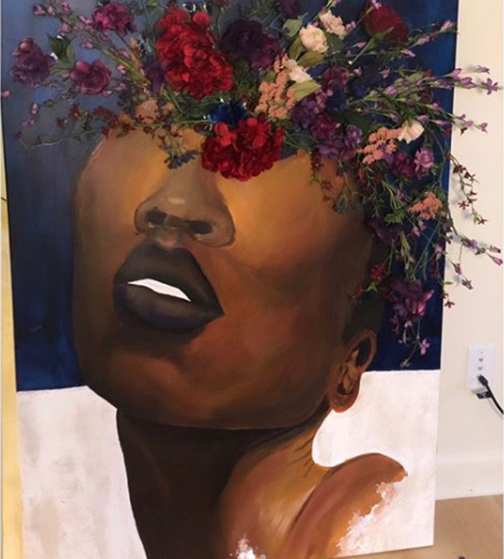 Jasmine Kudji's painting on display